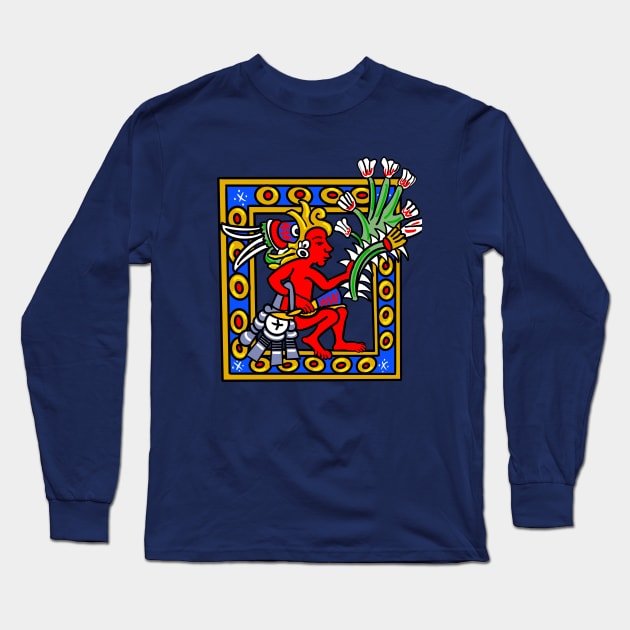 Aztec Codex Borbonicus Long Sleeve T-Shirt by idrockthat